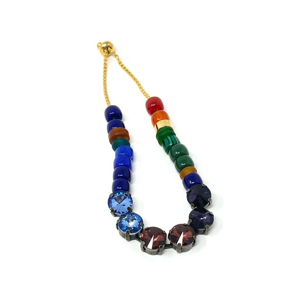 New Anthropologie Beaded Bohemian Rainbow Bracelet - Picture 1 of 4